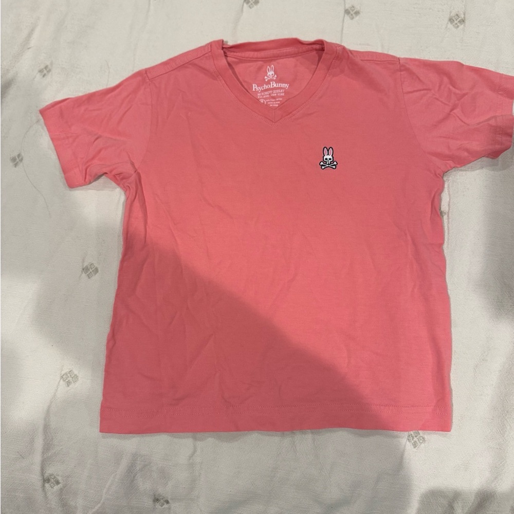 Psycho Bunny -children Coral V-Neck T-Shirt-size 5/6